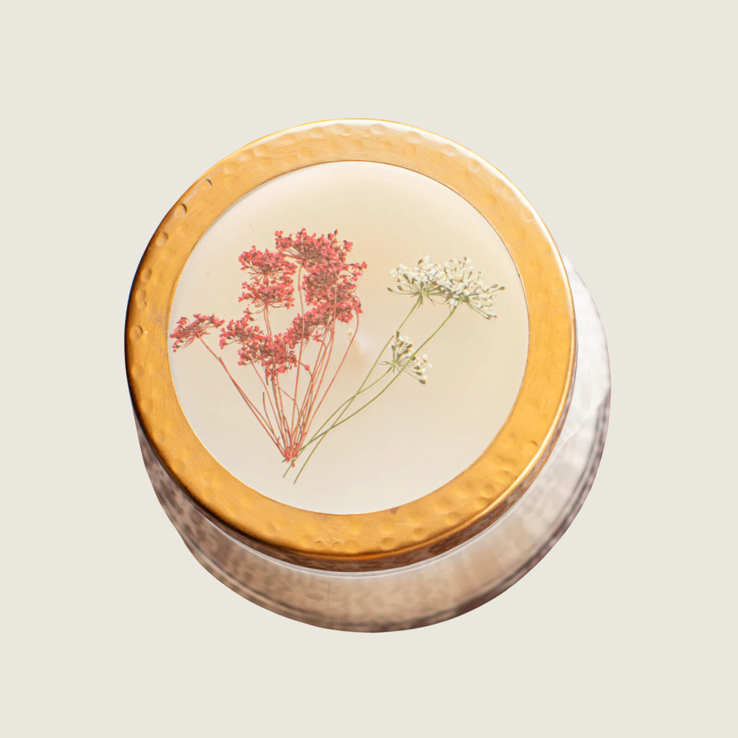 Spicy Apple Pressed Floral Candle - Medium