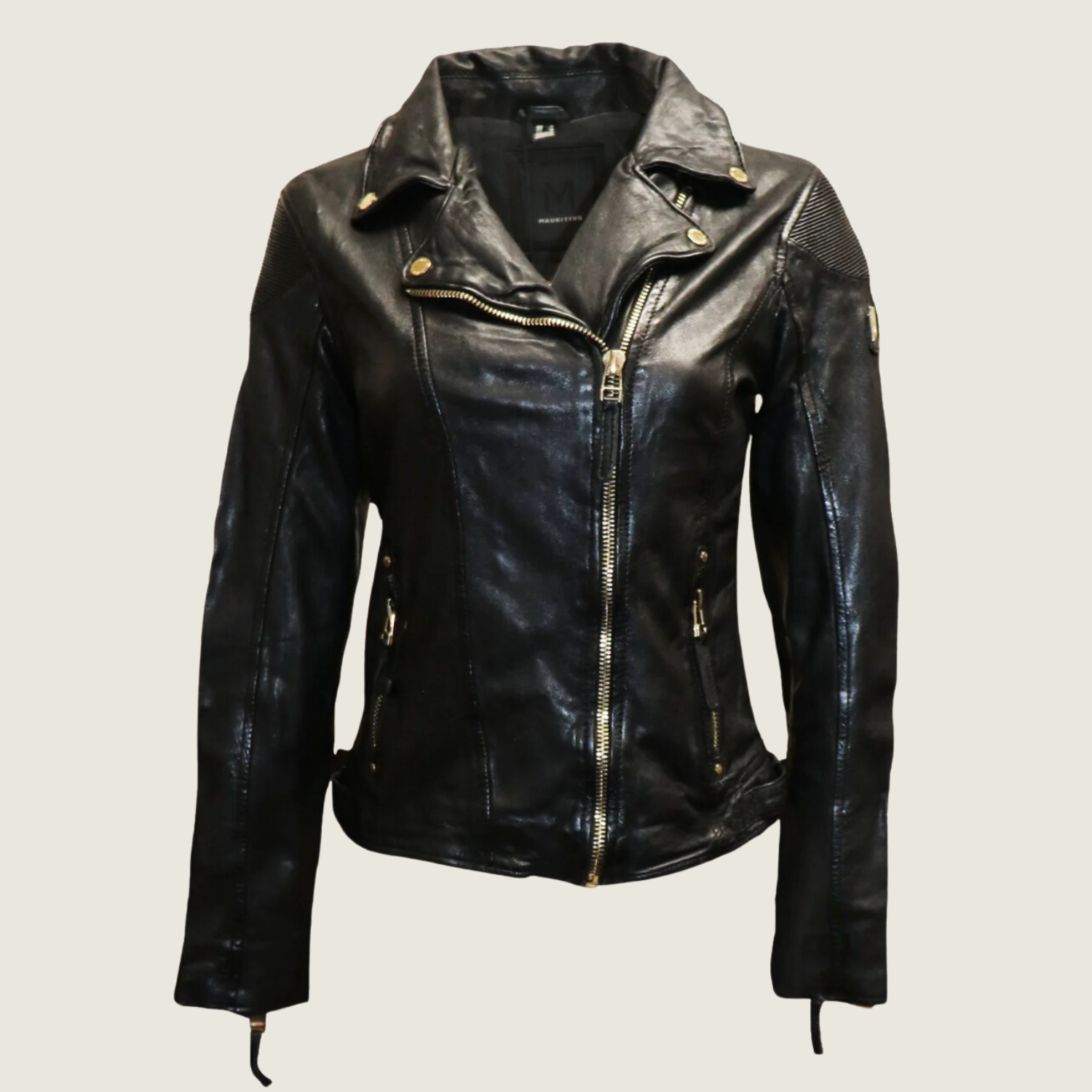 Raizel Leather Jacket, Dark Blue