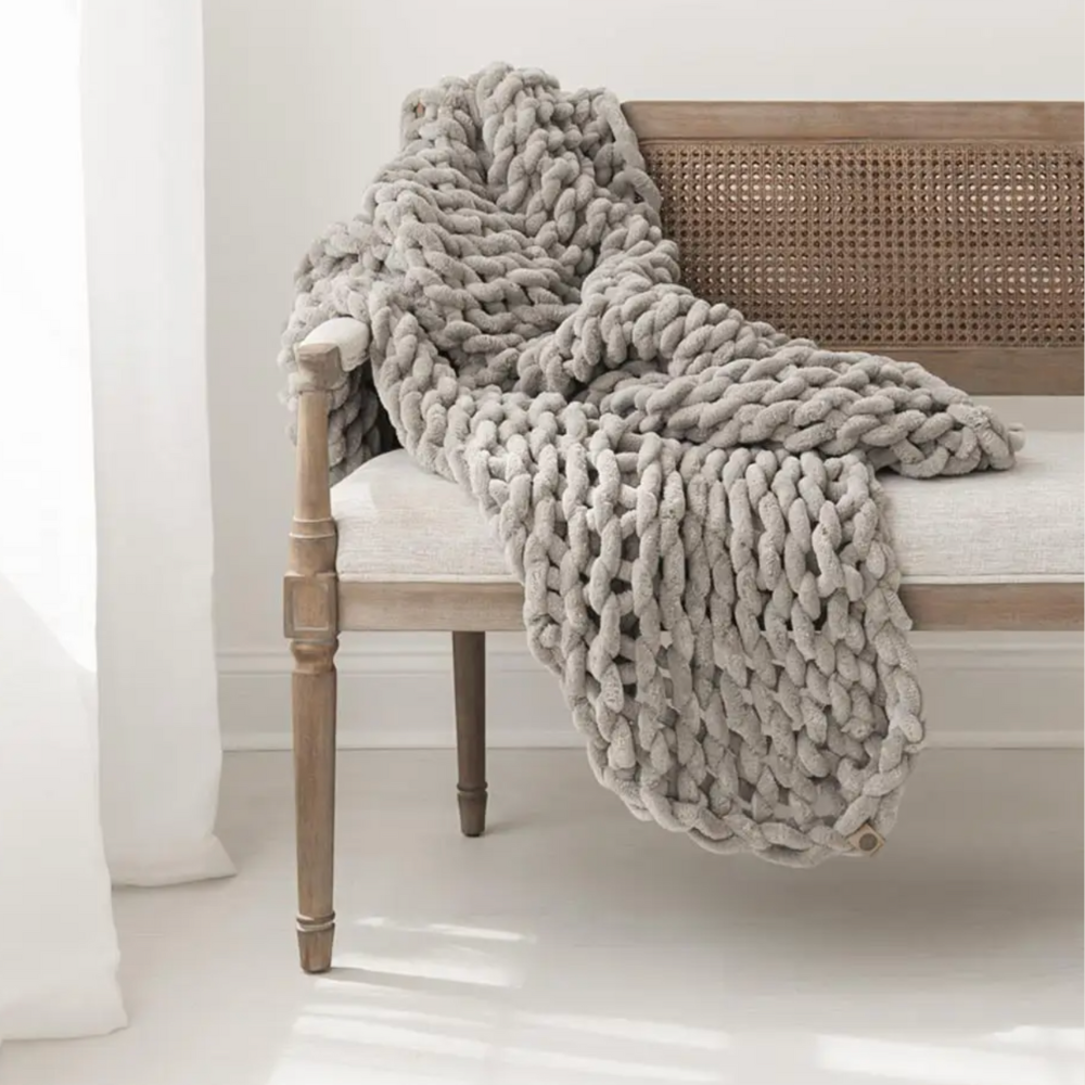 Infinite Chunky Knit Blanket - Minky - Blackbird General Store