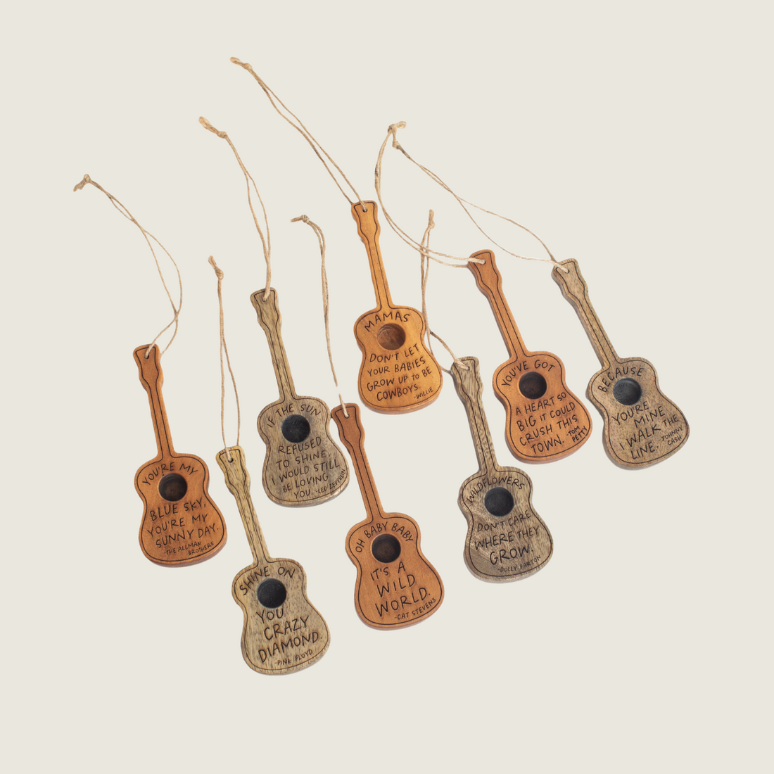 Wooden Guitars - Assorted Sayings