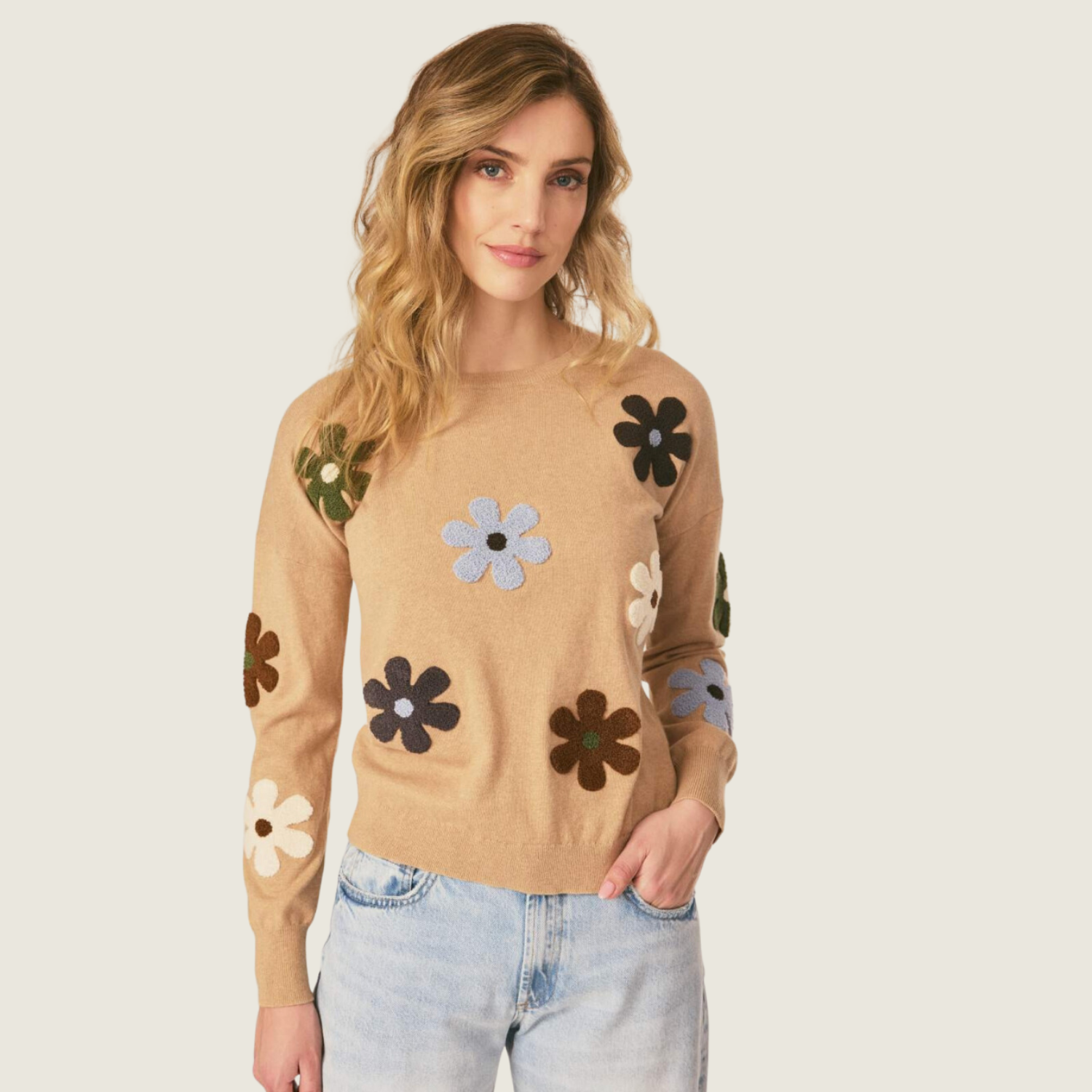 Floral Crew Sweater