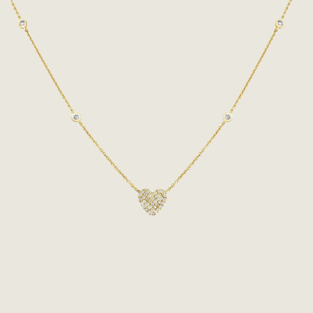 Diamond Heart Layering Necklace - Blackbird General Store
