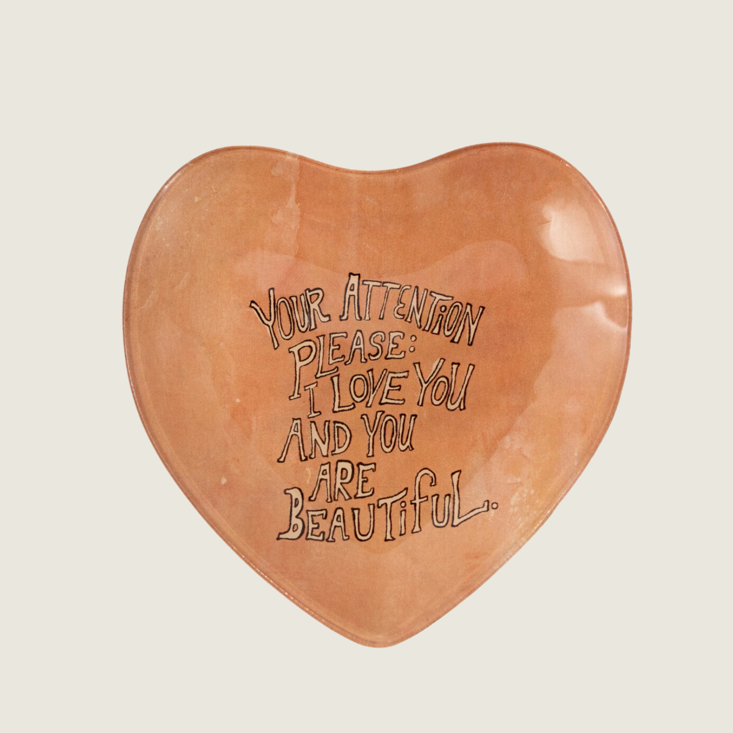 Your Attention Please  - Heart Decoupage Plate