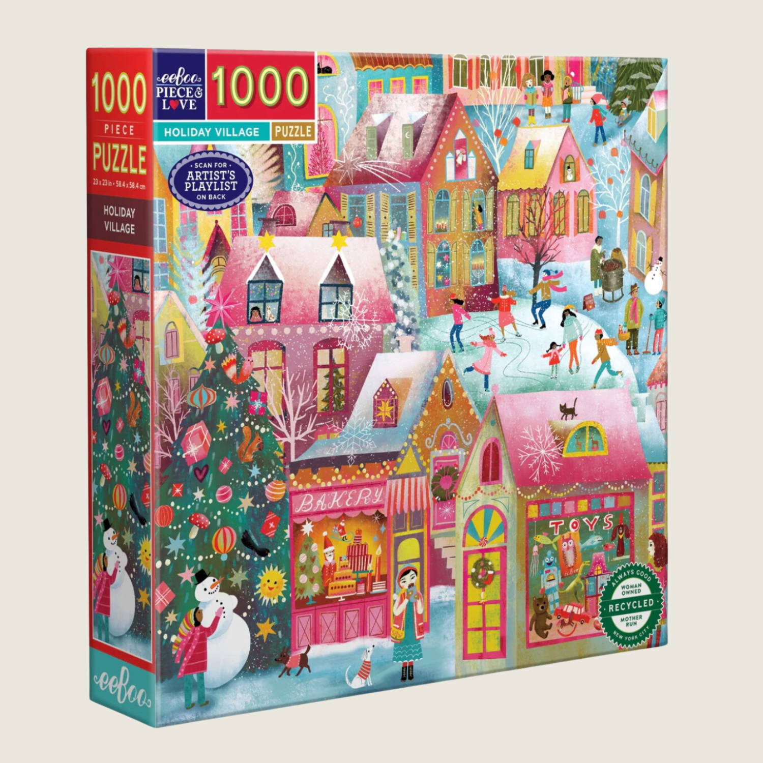 Holiday Village 1000 Piece Square Puzzle