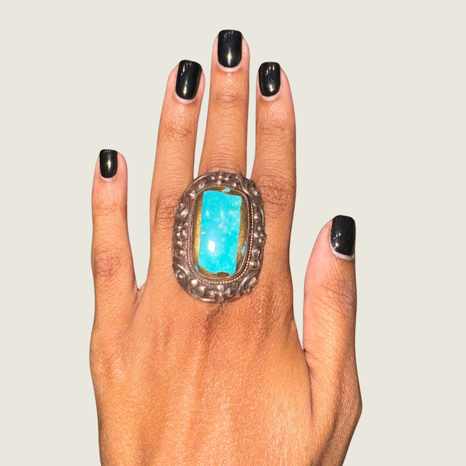 Turquoise &amp; Pyrite Ring