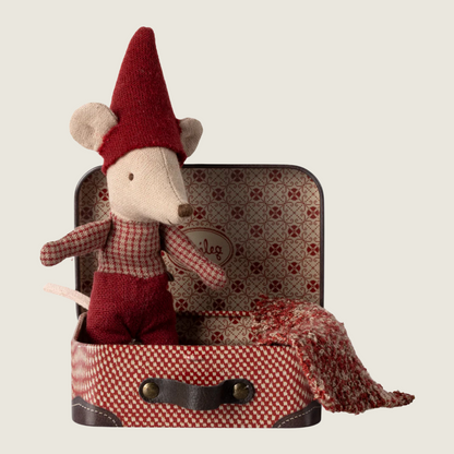 Christmas mouse, Baby in Suitcase