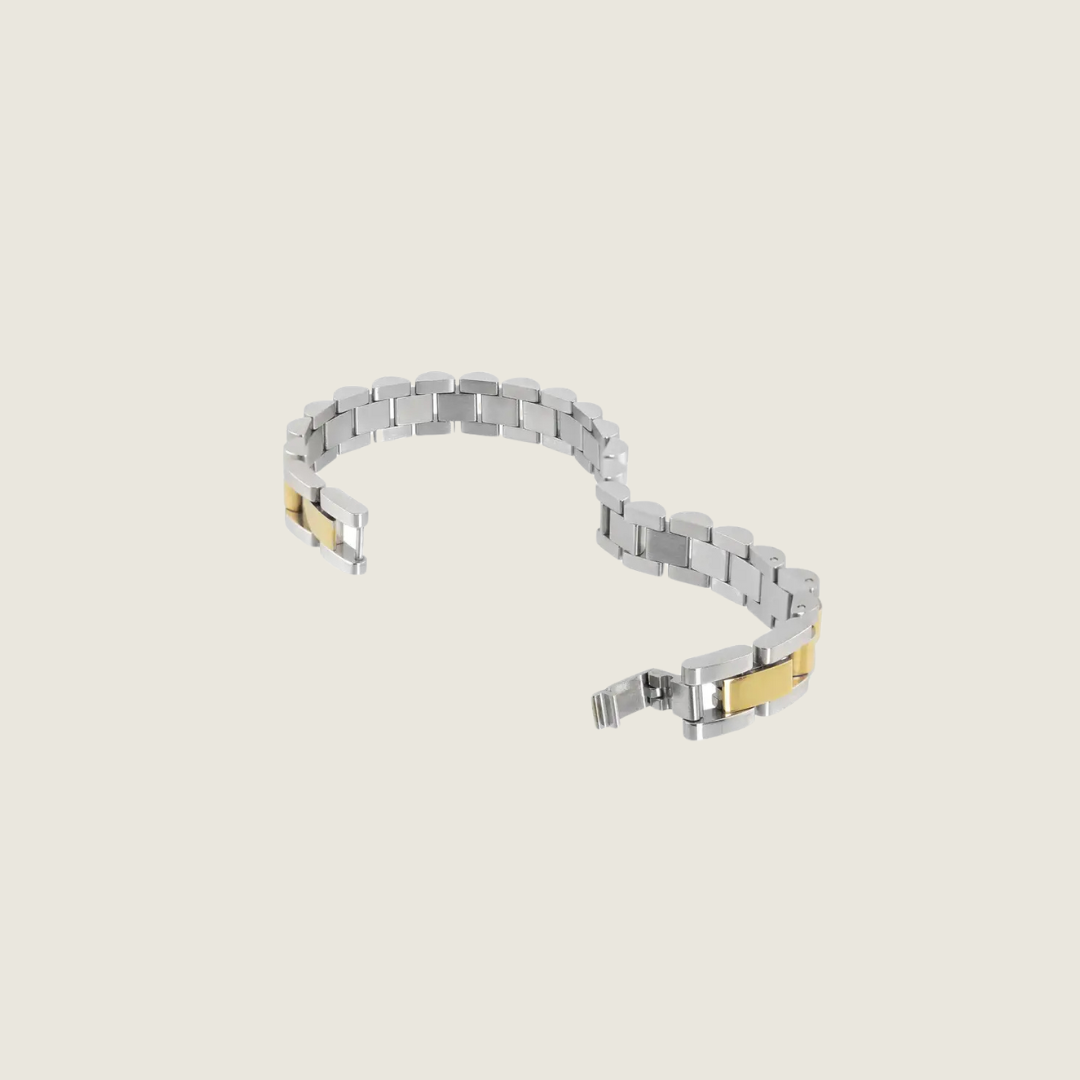 Two Tone Watch Band Bracelet