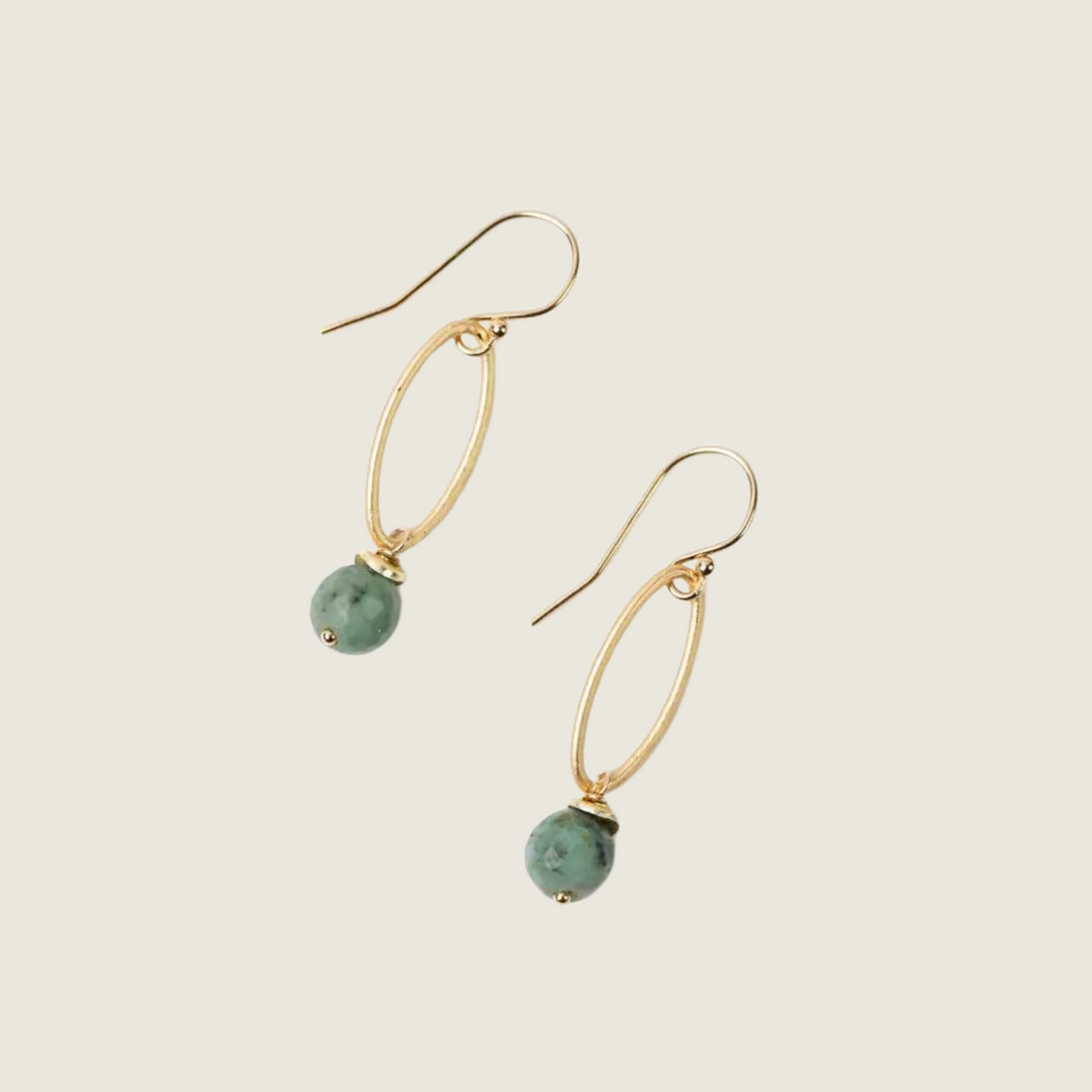 African Turquoise Dangle Earrings