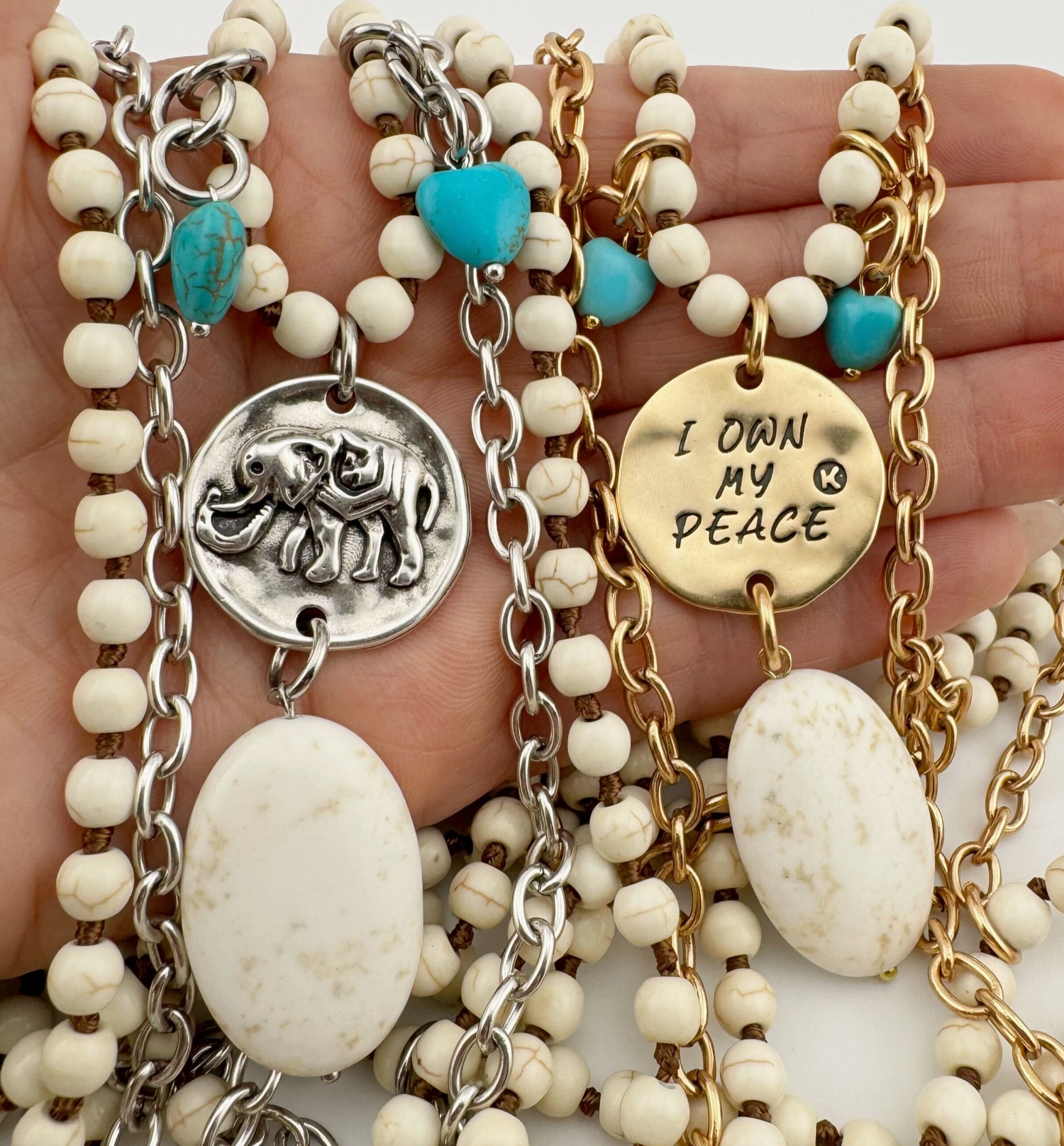 I Own My Peace Elephant Long Chain Fusion-Gold - Blackbird General Store