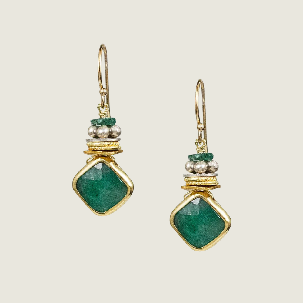 Emerald Blossom Earrings - Blackbird General Store