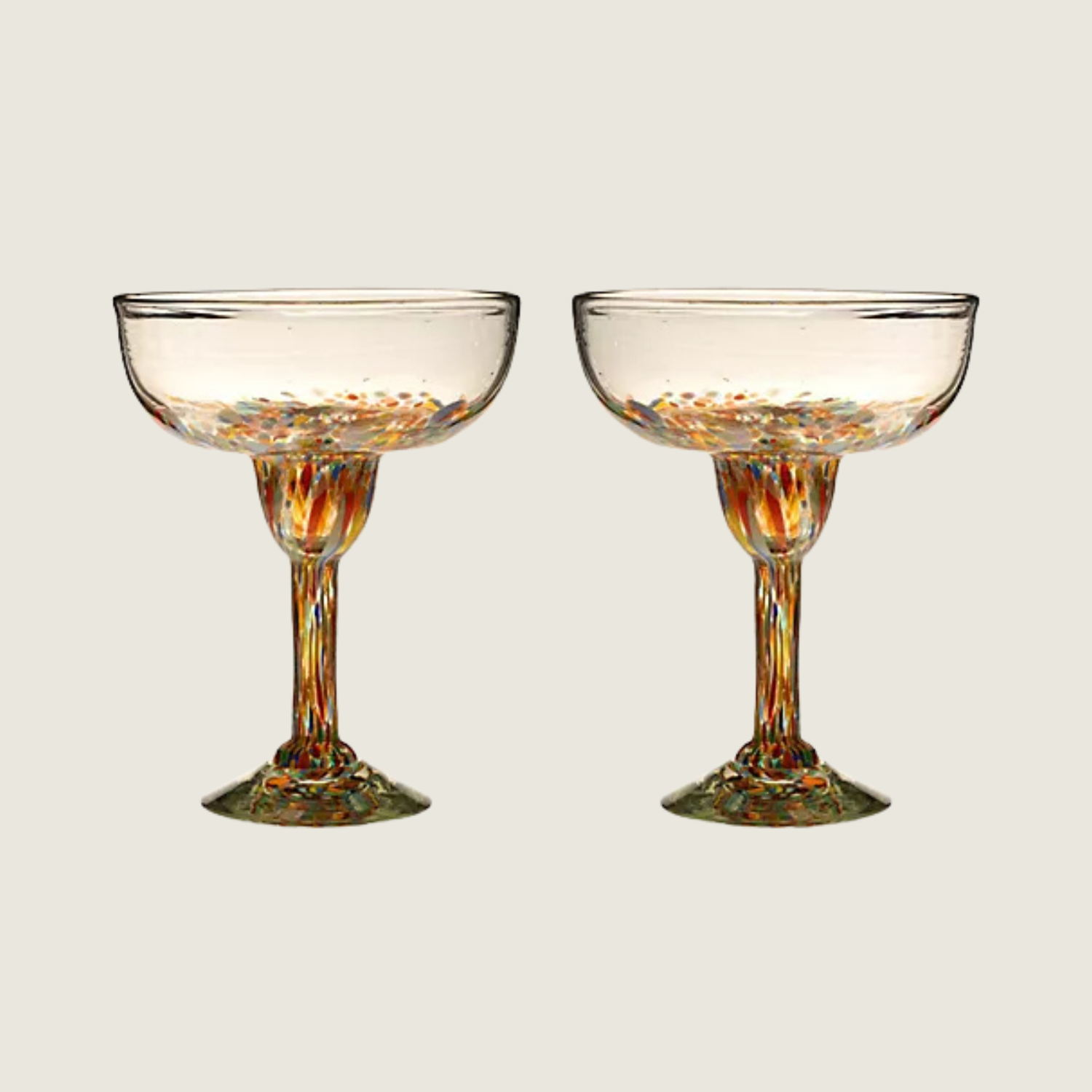 Recycled Glass Margarita Glasses - Set of 2