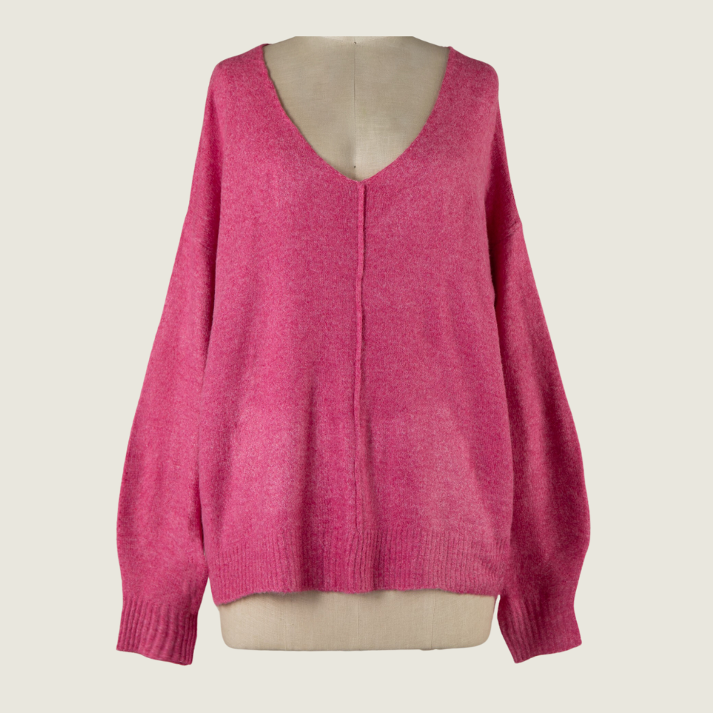 Hot Pink Heathered Sweater - Blackbird General Store