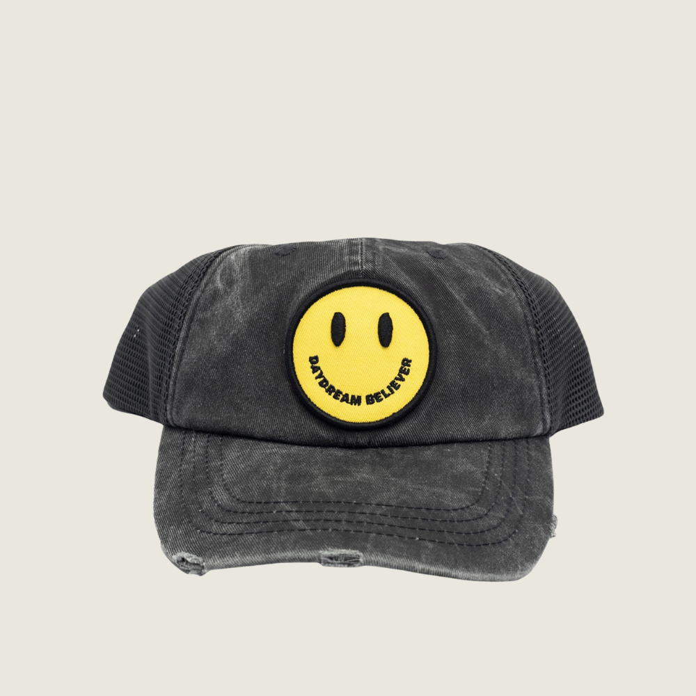 Daydream Believer Smiley Black Hat - Blackbird General Store