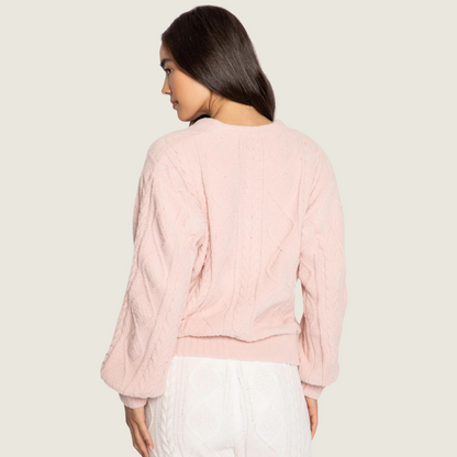 Pink Cable Knit Long Sleeve - Blackbird General Store