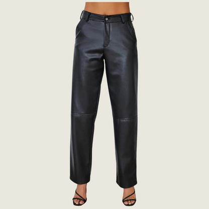 High Waisted Faux Leather Straight Leg Pant - Blackbird General Store