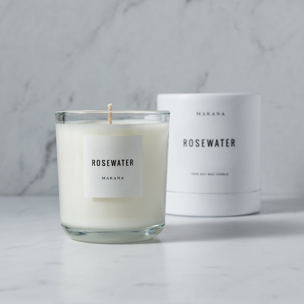 rosewater candle, candle, rose candle