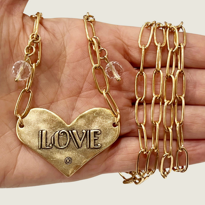 Love Heart Long Chain - Gold - Blackbird General Store