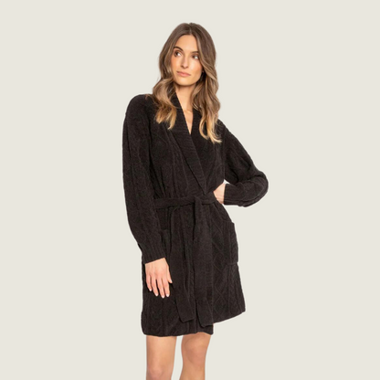 Black Cable Knit Robe - Blackbird General Store