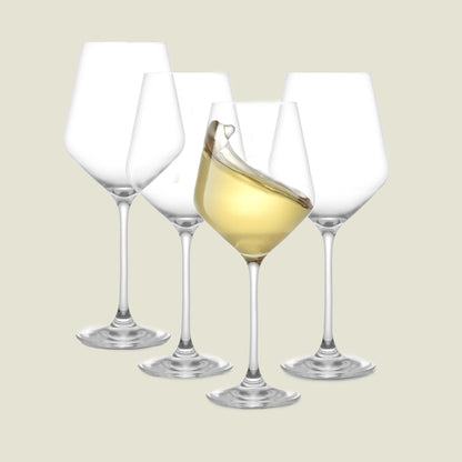 Layla White Wine Crystal Glasses - Set of 4 - Blackbird General Store