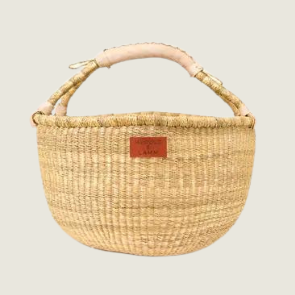 Kandiga Bolga Basket - Natural Handle - Blackbird General Store