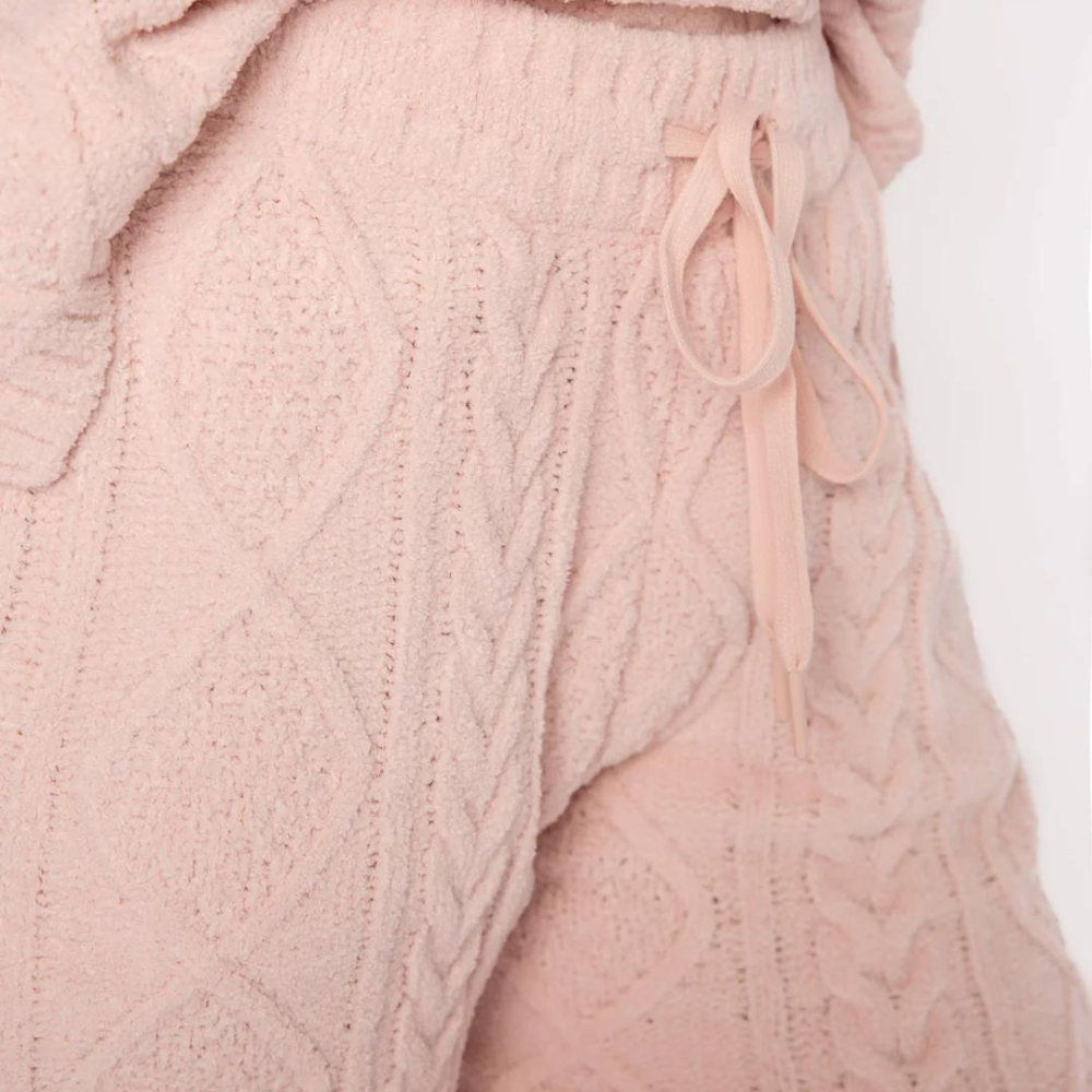 Pink Cable Knit Lounge Pants - Blackbird General Store