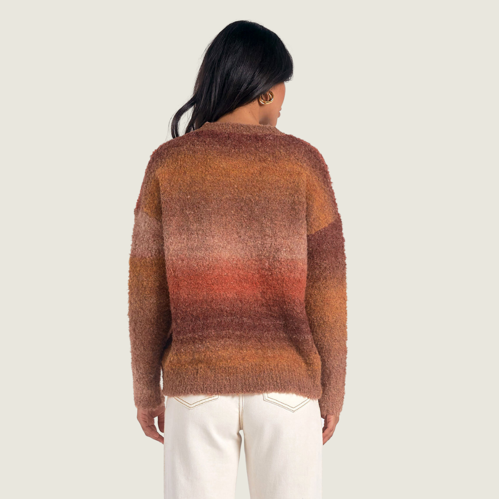 Orange Space Striped Sweater
