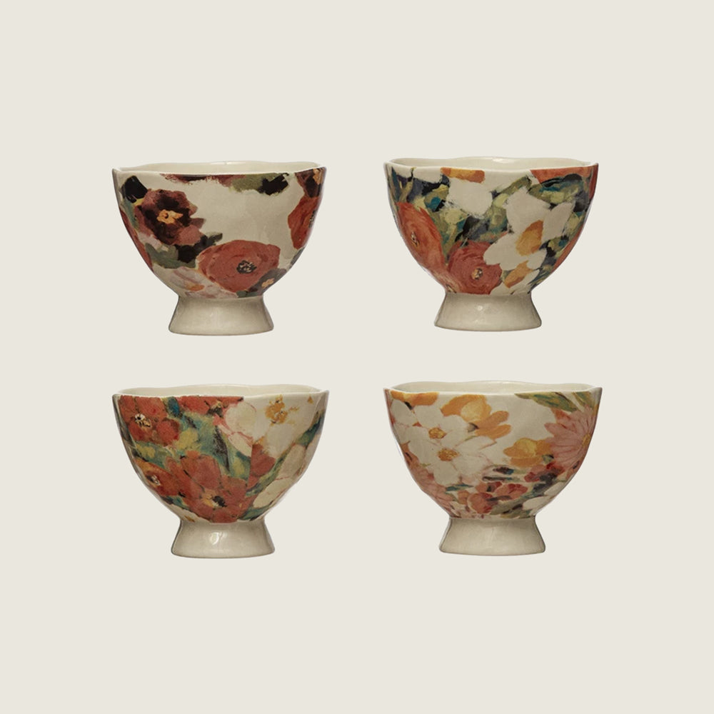 Floral Stoneware Bowl - Blackbird General Store