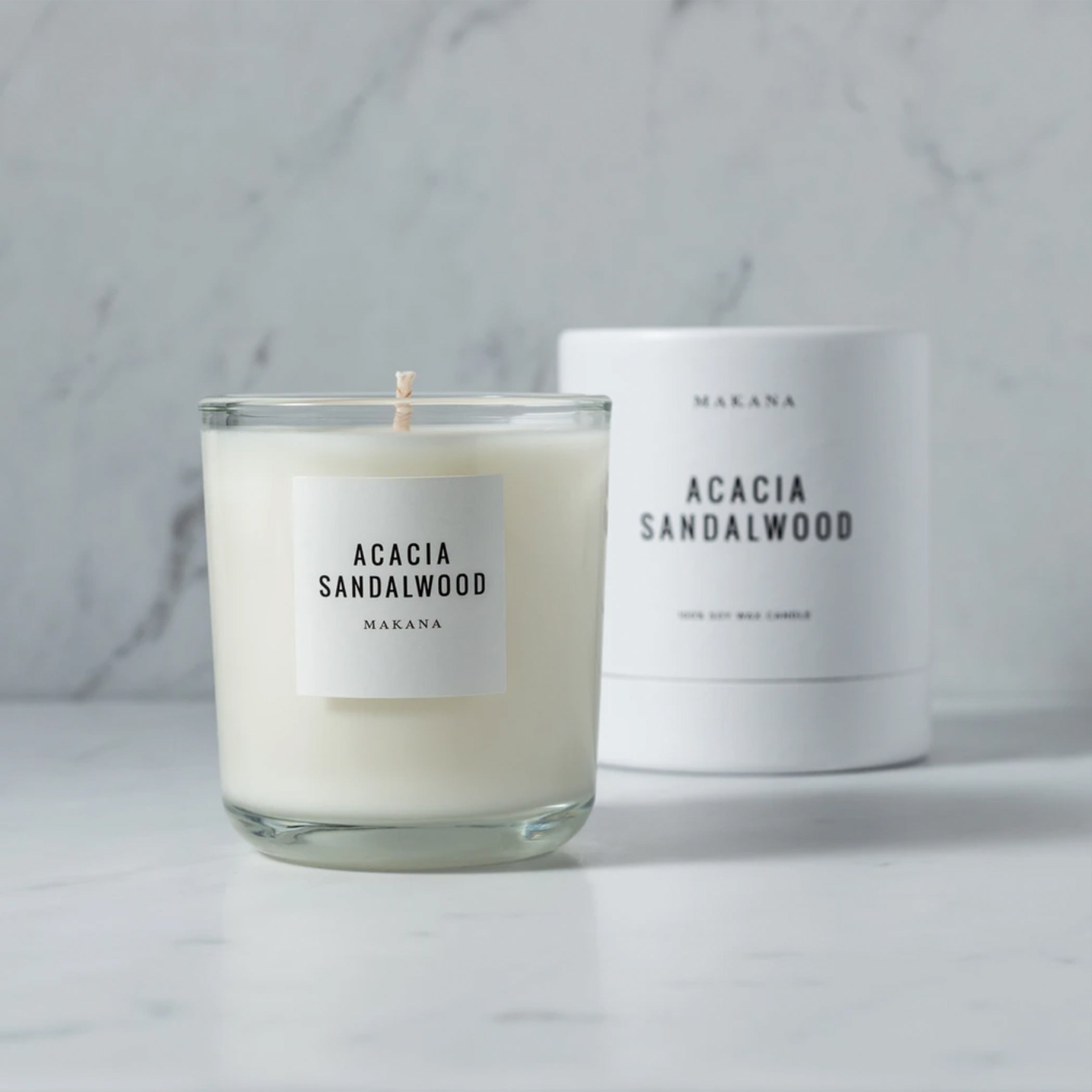 sandalwood candle, candle, makana candle