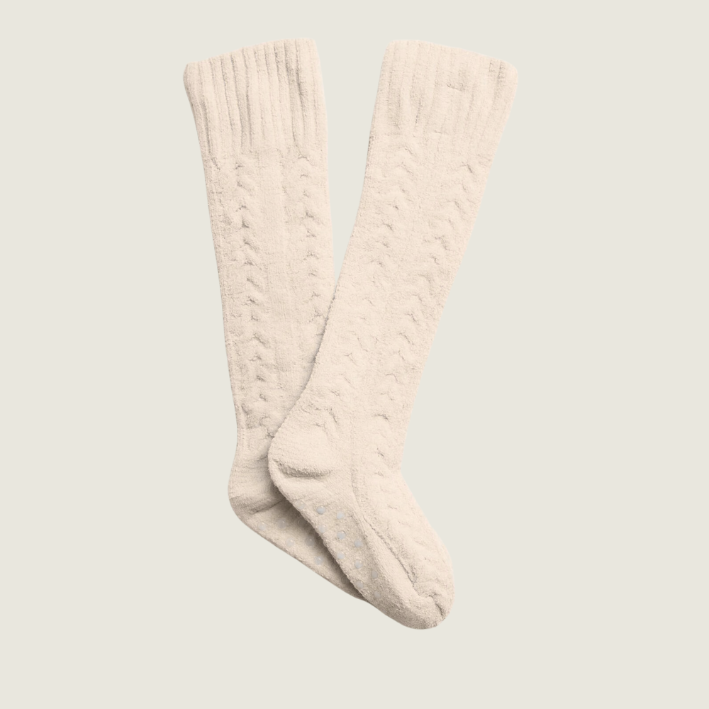 Ivory Cable Knit Lounge Socks - Blackbird General Store