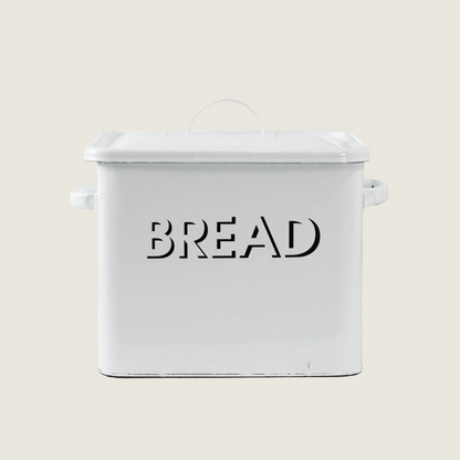 White Enamel Bread Box - Blackbird General Store