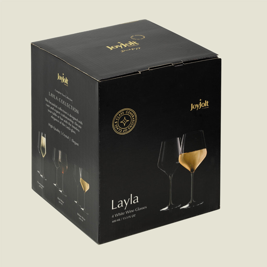 Layla White Wine Crystal Glasses - Set of 4 - Blackbird General Store
