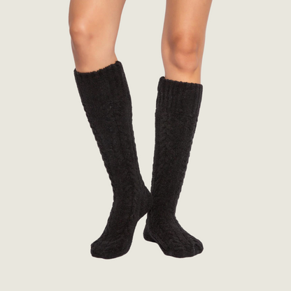 Black Cable Knit Lounge Socks - Blackbird General Store