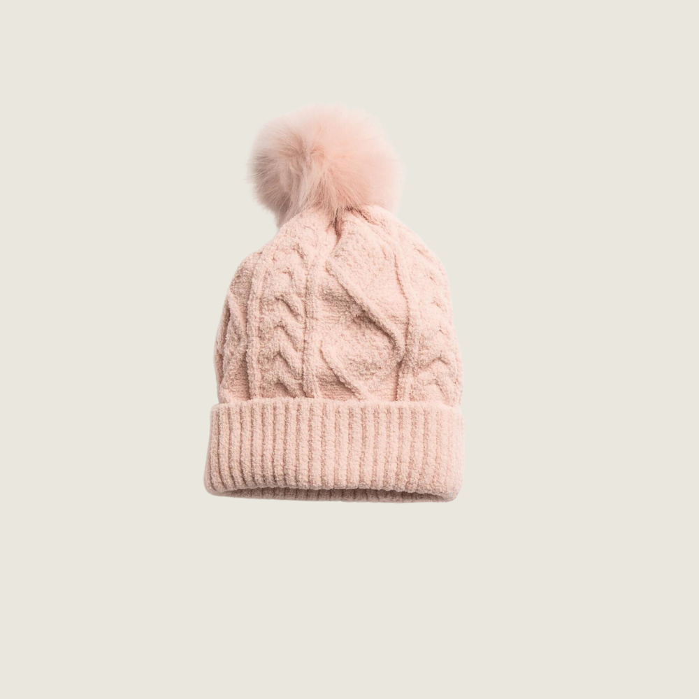 Pink Cable Knit Beanie - Blackbird General Store