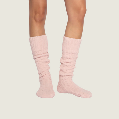 Pink Cable Knit Lounge Socks - Blackbird General Store