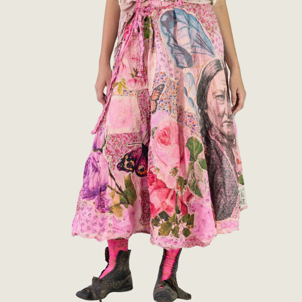 Patchwork Sascha Wrap Skirt Azalea - Blackbird General Store