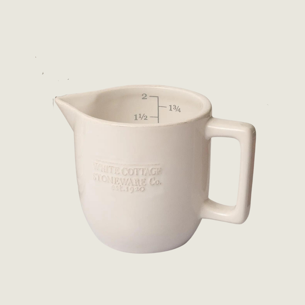 White Ceramic Measuring Cup - Blackbird General Store