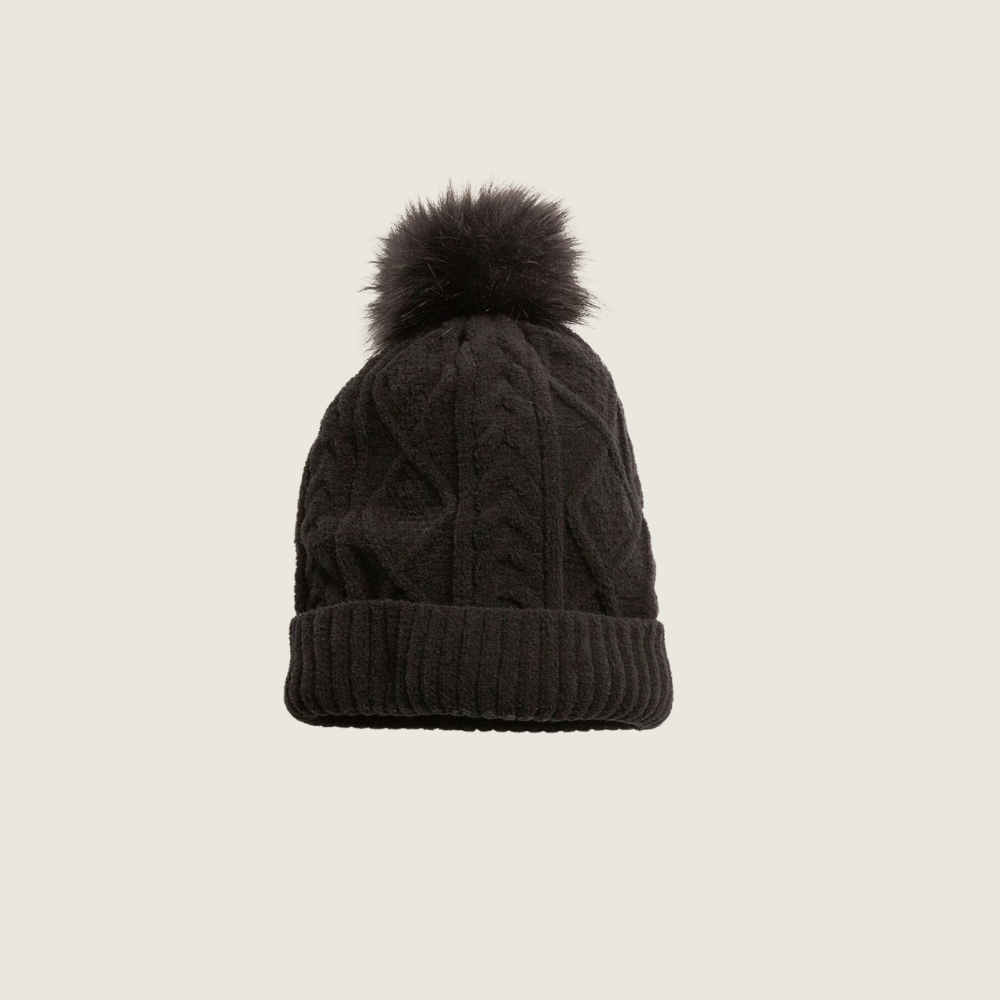 Black Cable Knit Beanie - Blackbird General Store