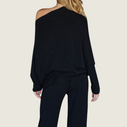 Black Asymmetrical Sweater - Blackbird General Store