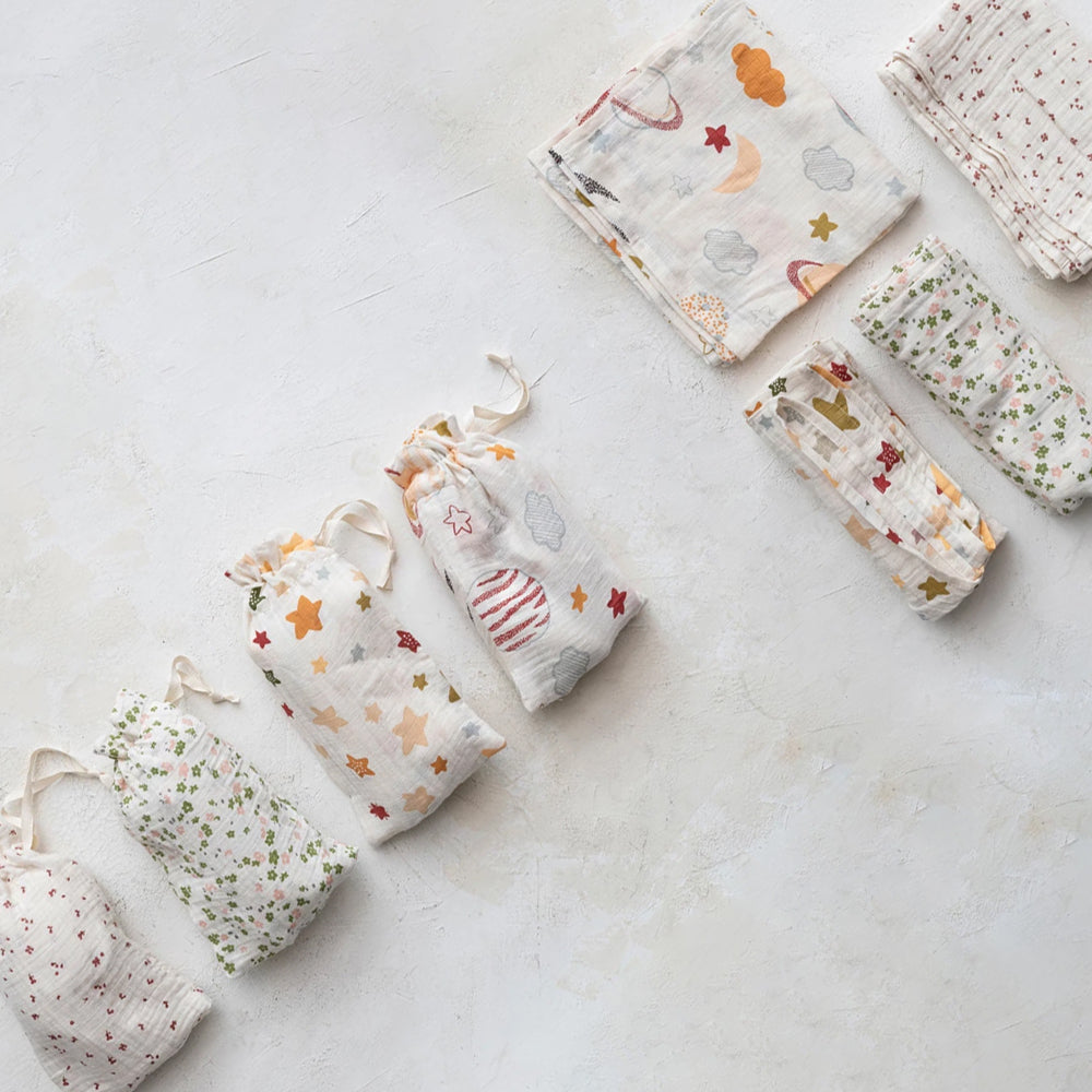 Printed Cotton Swaddle - Blackbird General Store