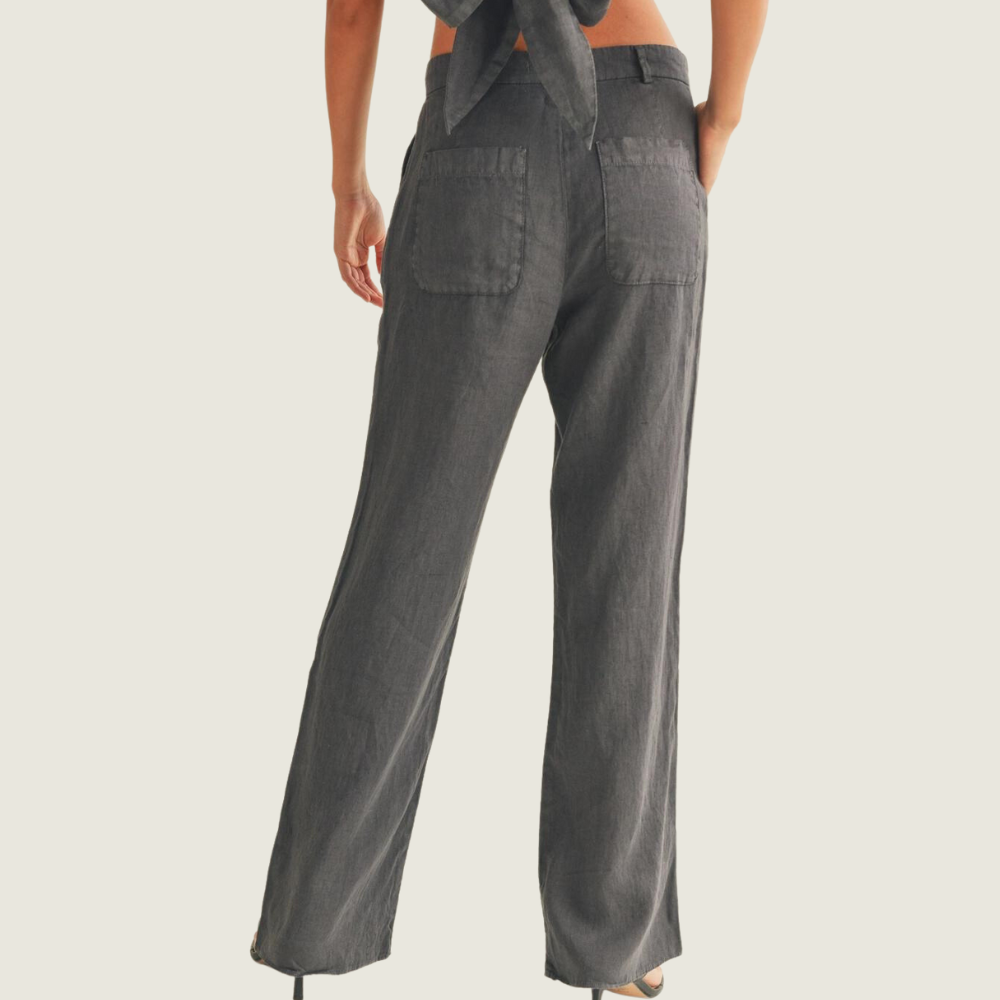 Navy Linen Trousers - Blackbird General Store